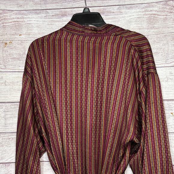 Victoria's Secret Gold Label Vintage Striped Belted Cozy Robe Size Medium/Large - Picture 8 of 13